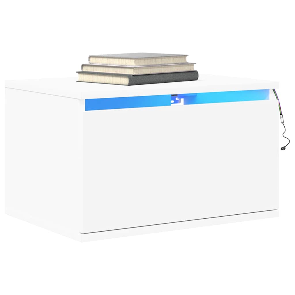 vidaXL Wiszące szafki nocne z LED, 2 szt., białe