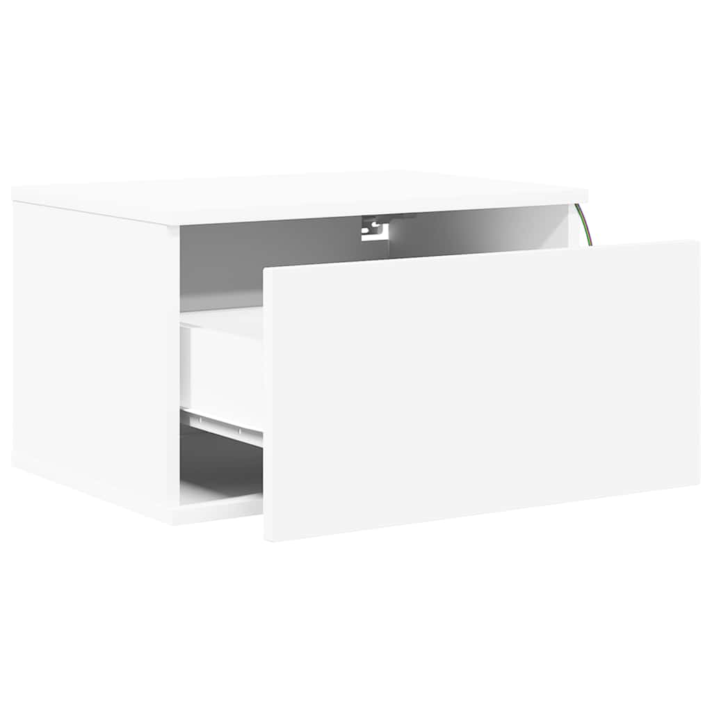 vidaXL Wiszące szafki nocne z LED, 2 szt., białe