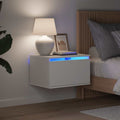 vidaXL Wiszące szafki nocne z LED, 2 szt., białe