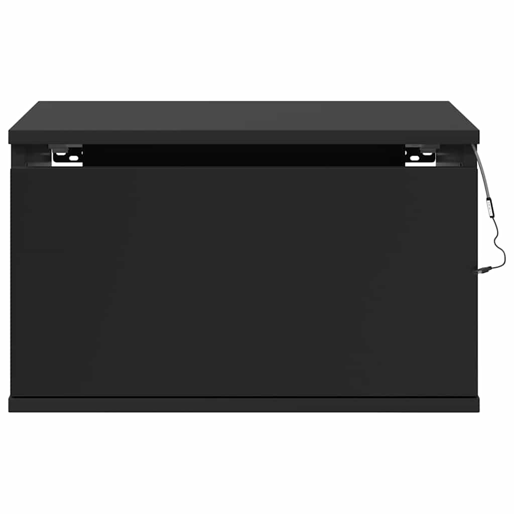 vidaXL Wisząca szafka nocna z podświetleniem LED, czarna
