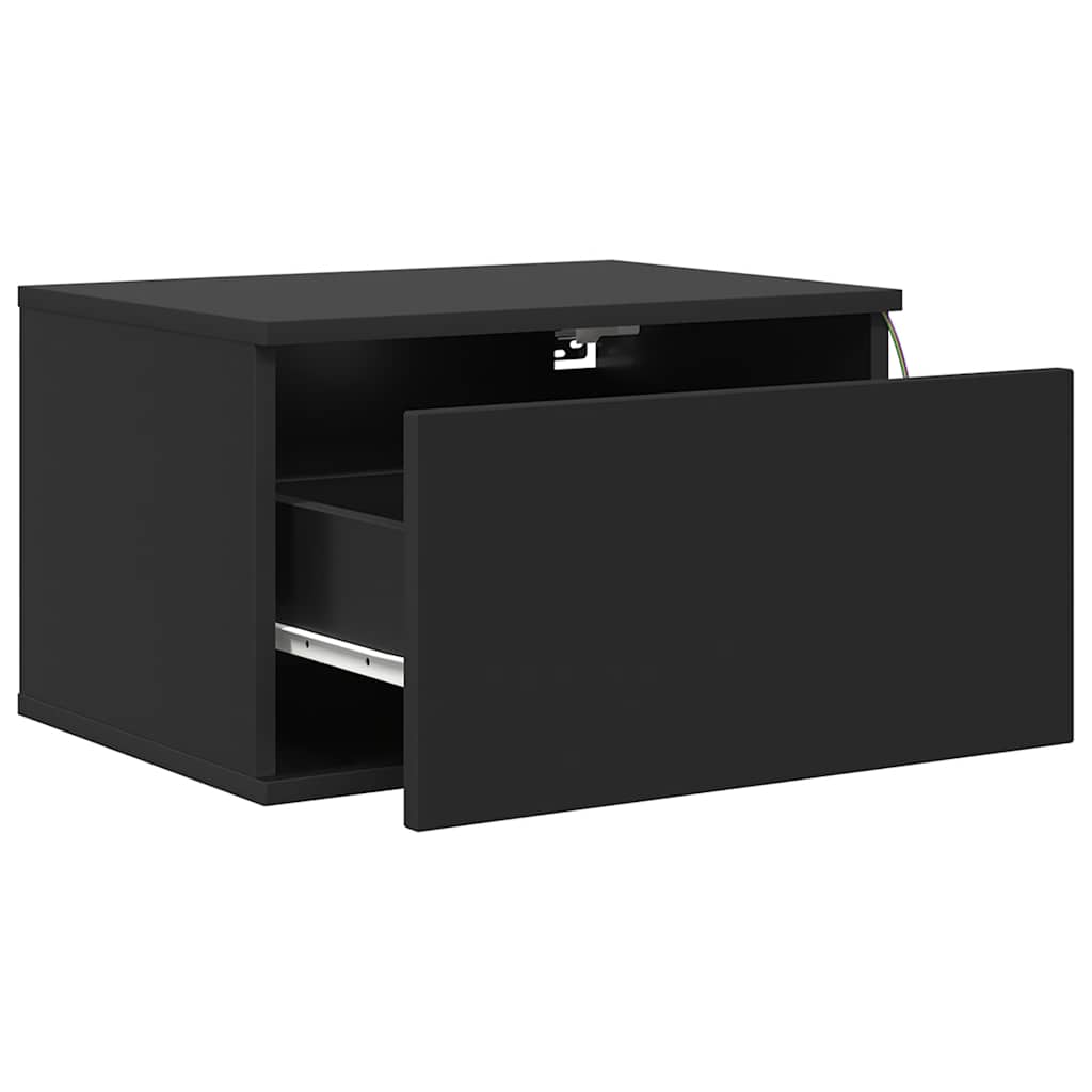 vidaXL Wiszące szafki nocne z LED, 2 szt., czarne