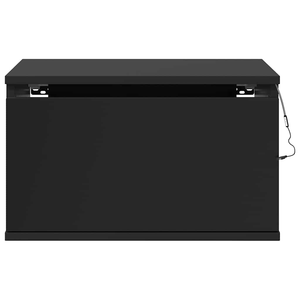 vidaXL Wiszące szafki nocne z LED, 2 szt., czarne