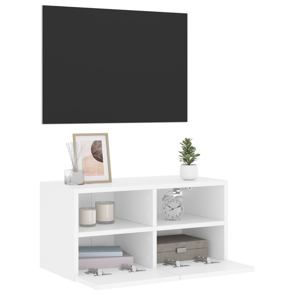 vidaXL Ścienna szafka TV, biała, 60x30x30 cm, materiał drewnopochodny