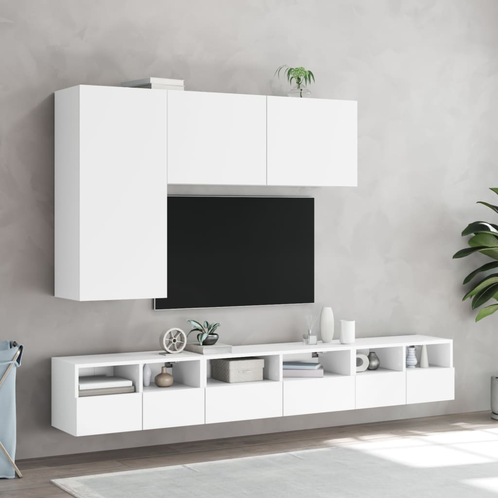 vidaXL Ścienne szafki TV, 2 szt., białe, 60x30x30 cm