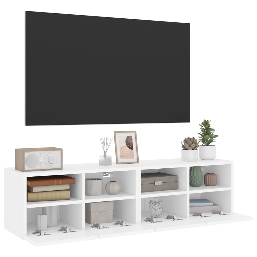 vidaXL Ścienne szafki TV, 2 szt., białe, 60x30x30 cm