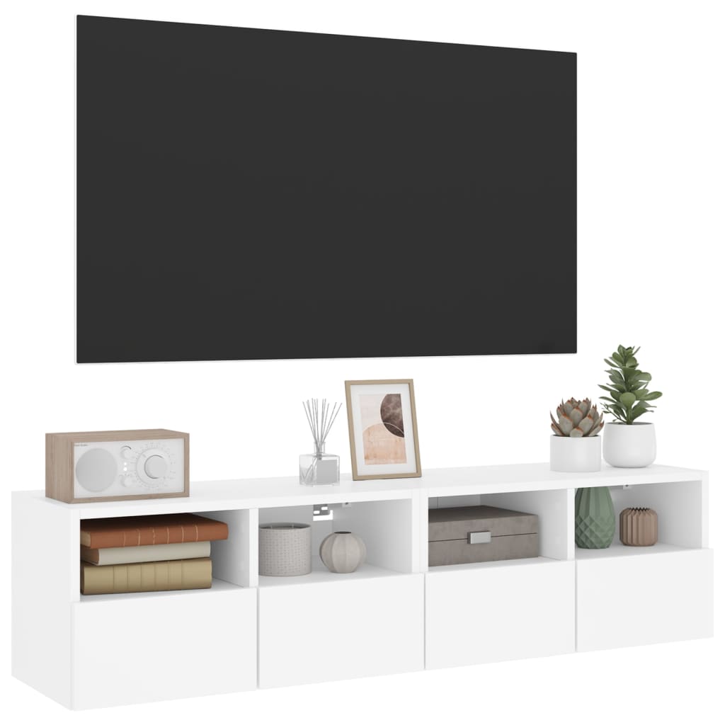 vidaXL Ścienne szafki TV, 2 szt., białe, 60x30x30 cm