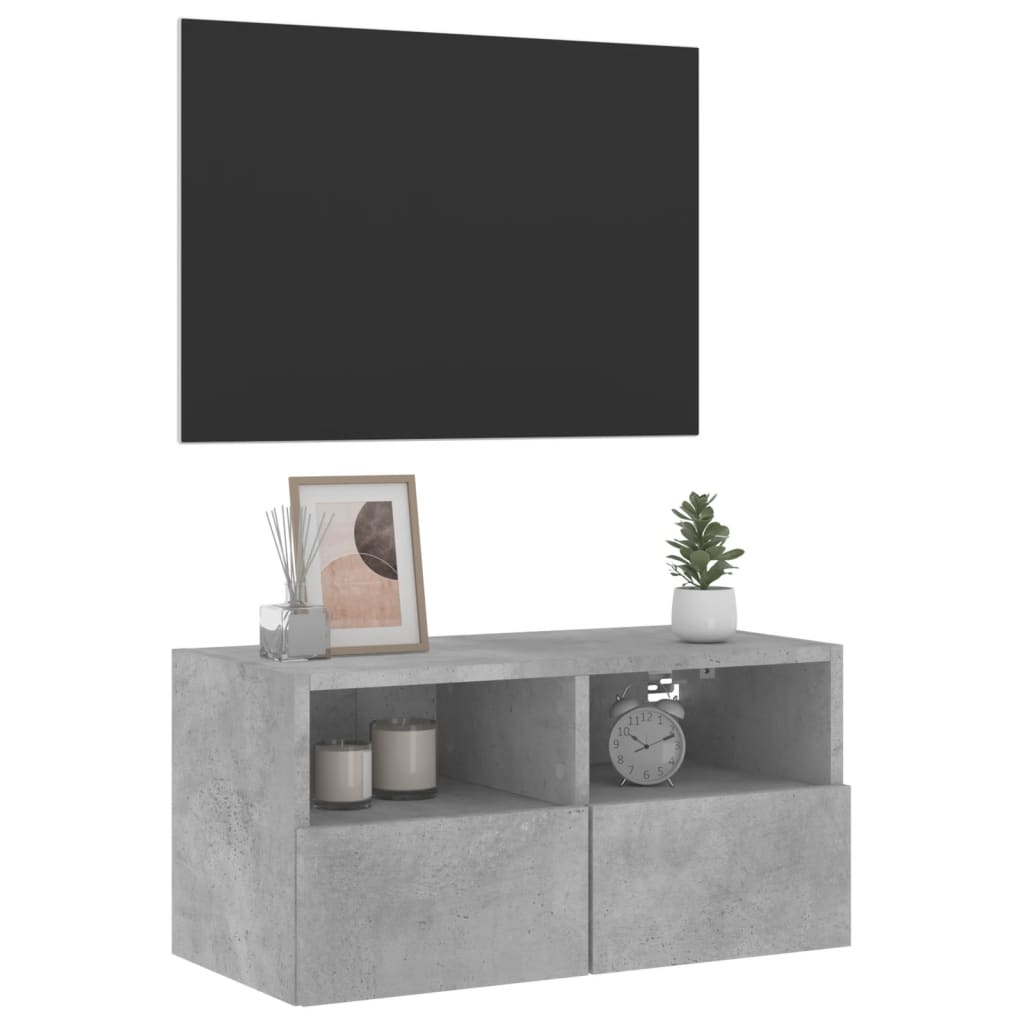 vidaXL Ścienna szafka TV, szarość betonu, 60x30x30 cm