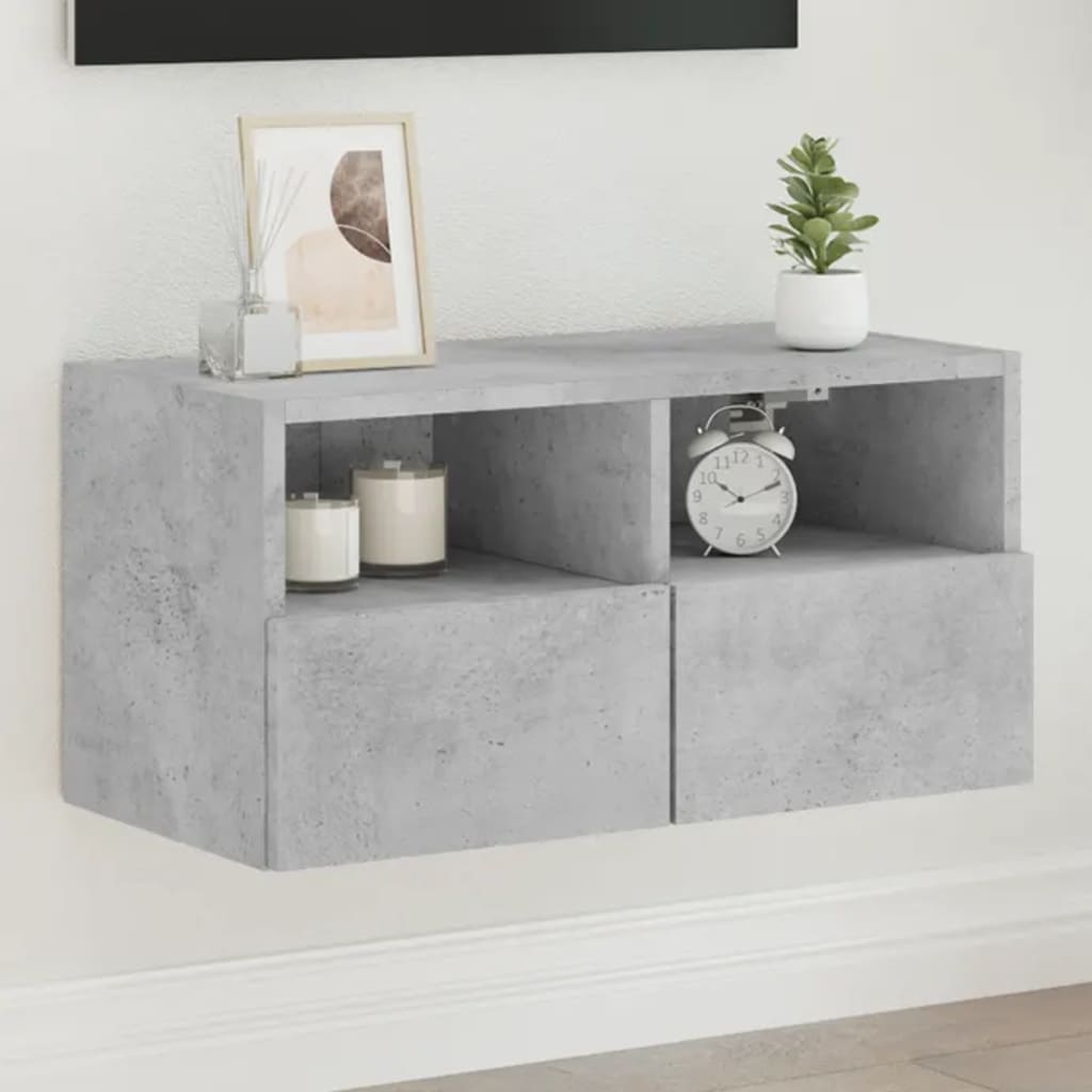 vidaXL Ścienna szafka TV, szarość betonu, 60x30x30 cm