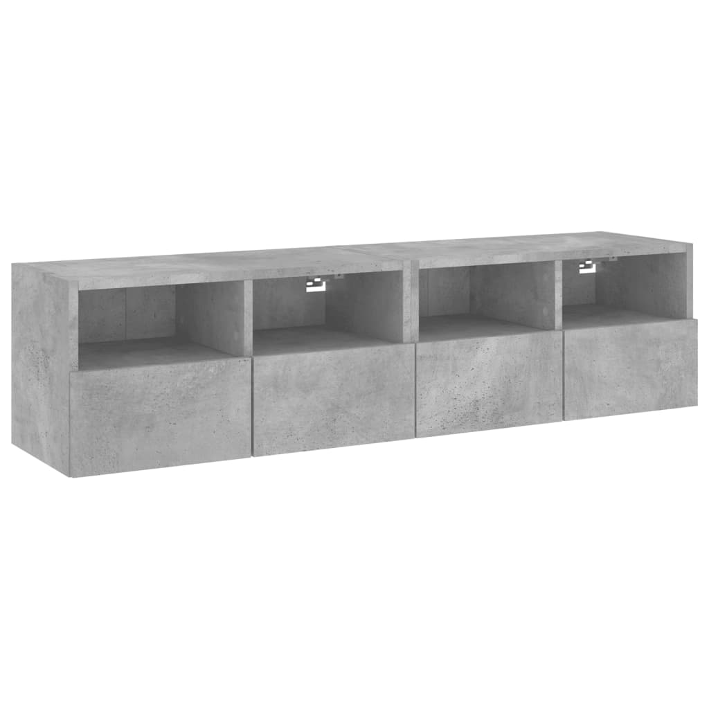 vidaXL Ścienne szafki TV, 2 szt., szarość betonu, 60x30x30 cm