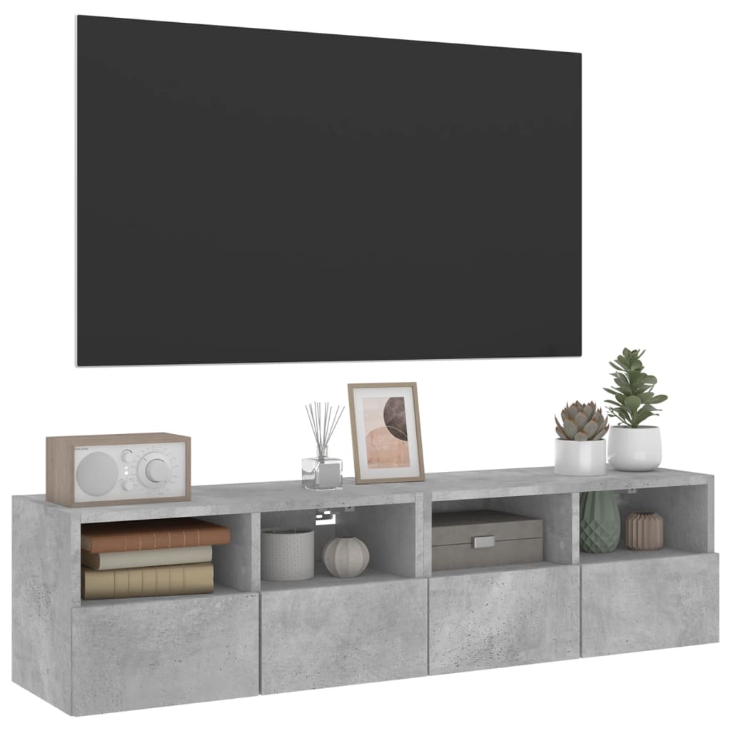 vidaXL Ścienne szafki TV, 2 szt., szarość betonu, 60x30x30 cm