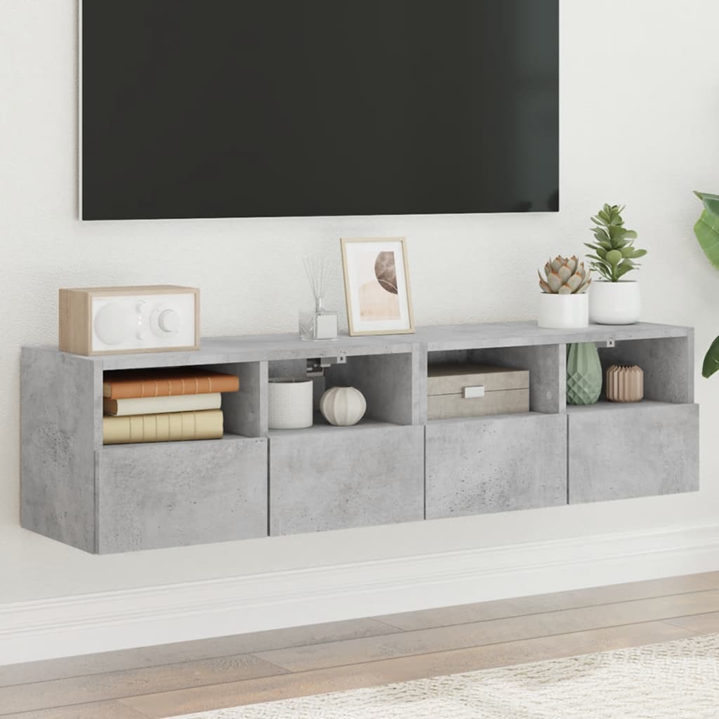 vidaXL Ścienne szafki TV, 2 szt., szarość betonu, 60x30x30 cm