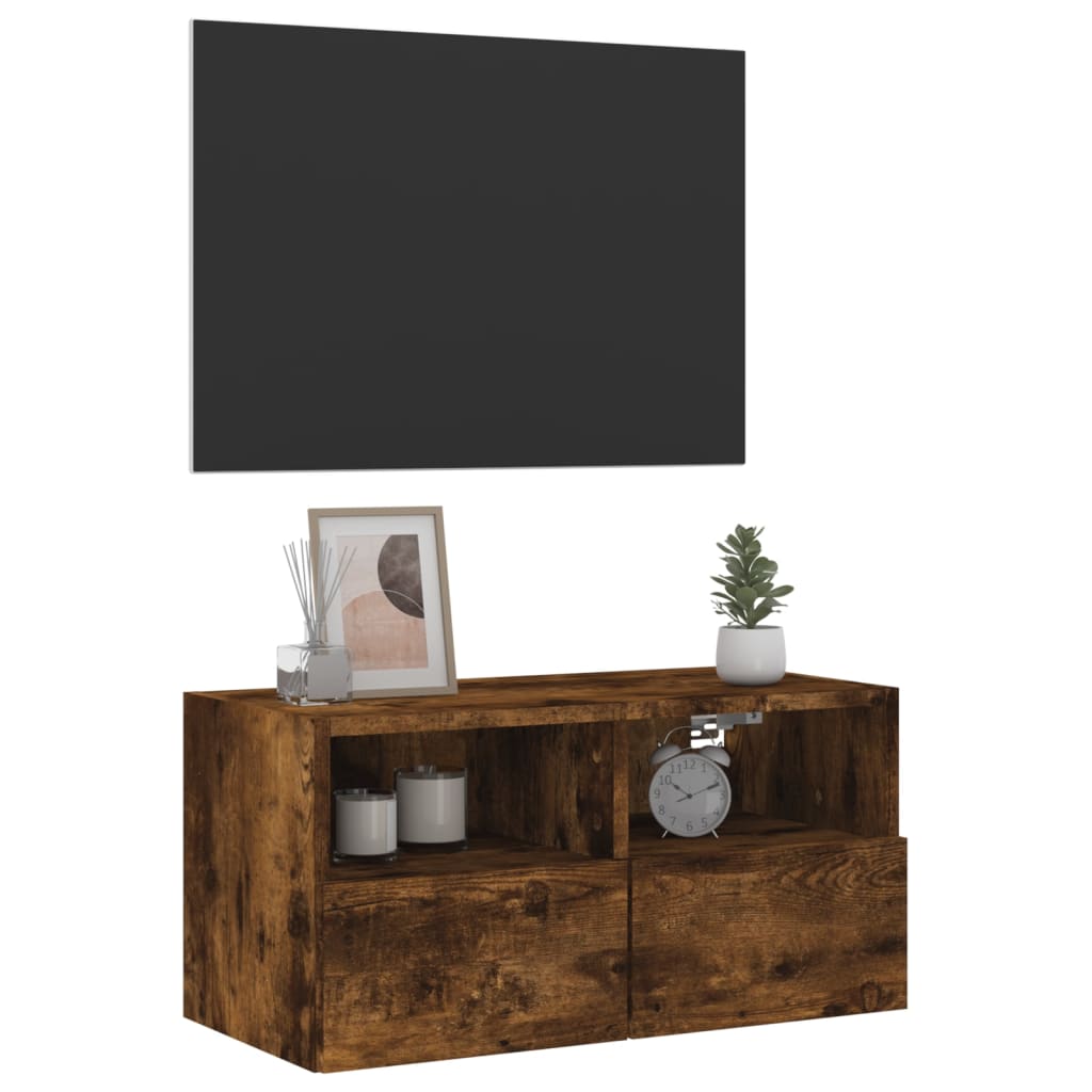 vidaXL Ścienna szafka TV, przydymiony dąb, 60x30x30 cm