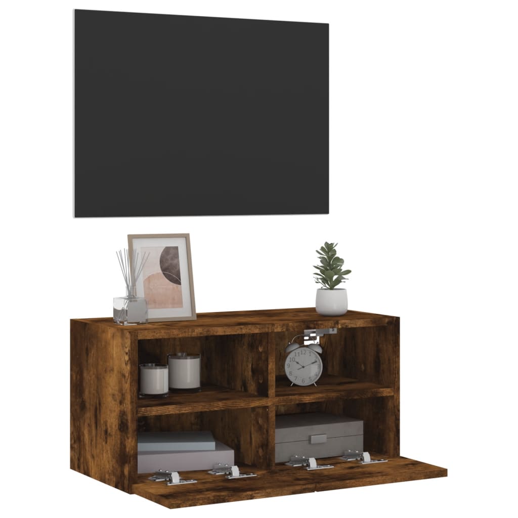 vidaXL Ścienna szafka TV, przydymiony dąb, 60x30x30 cm