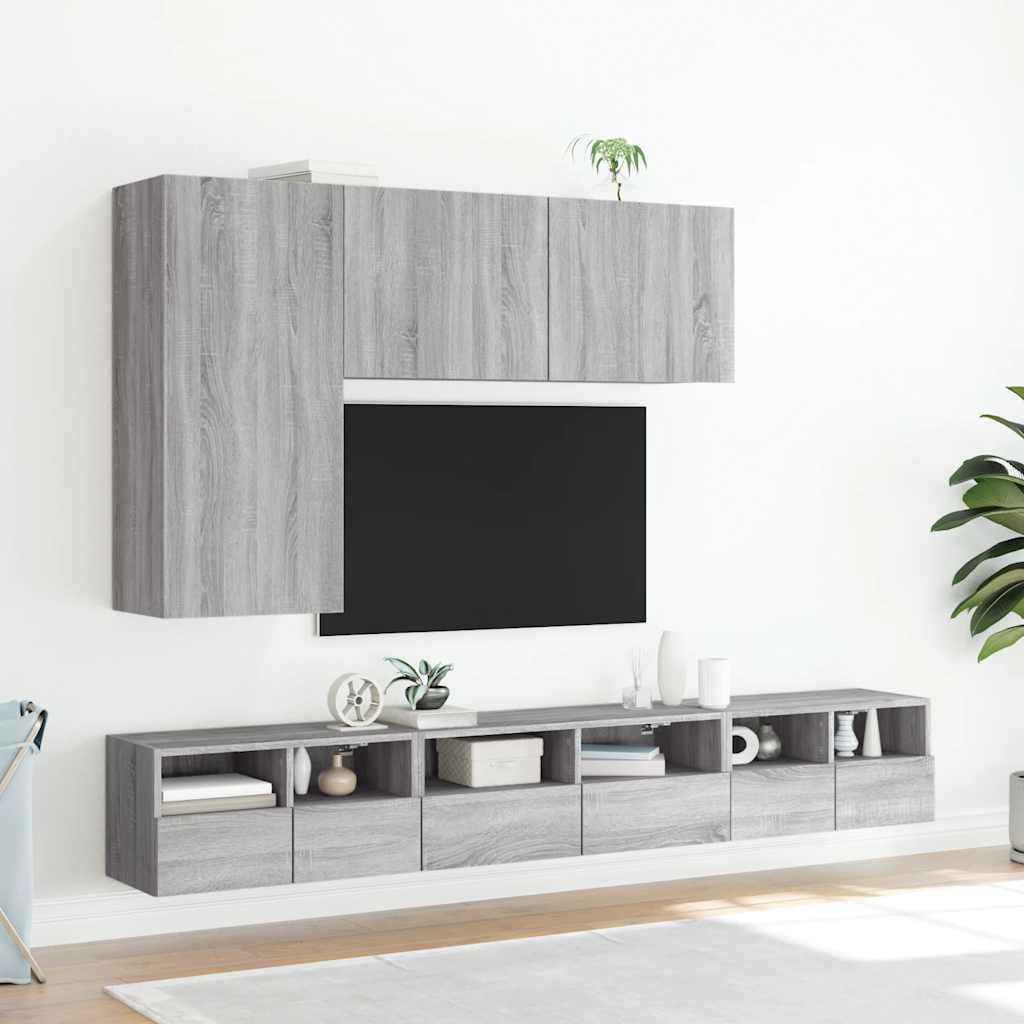 vidaXL Ścienna szafka TV, szary dąb sonoma, 60x30x30 cm