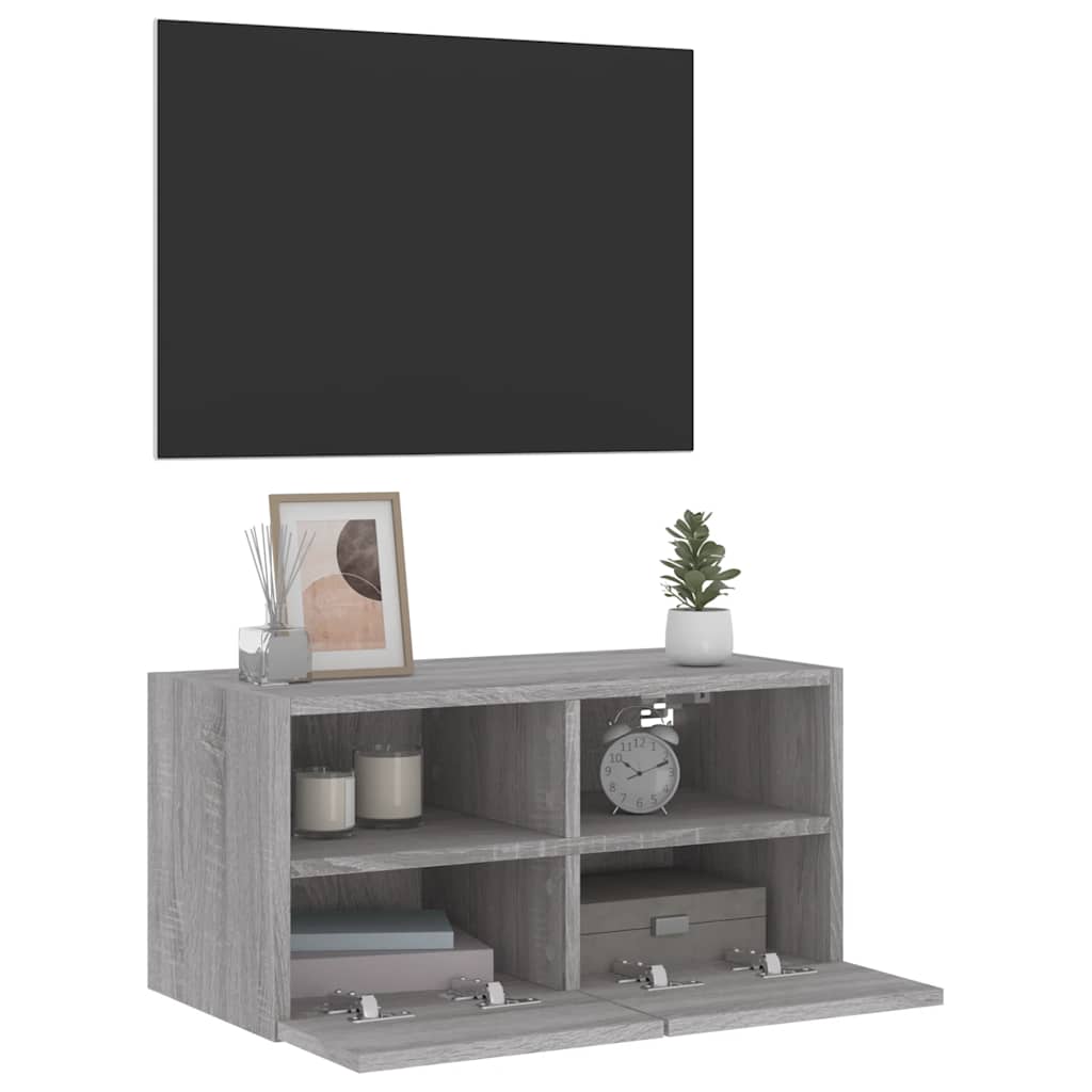 vidaXL Ścienna szafka TV, szary dąb sonoma, 60x30x30 cm