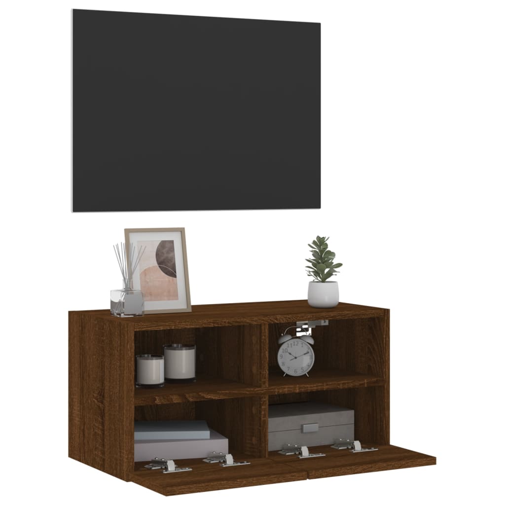 vidaXL Ścienna szafka TV, brązowy dąb, 60x30x30 cm