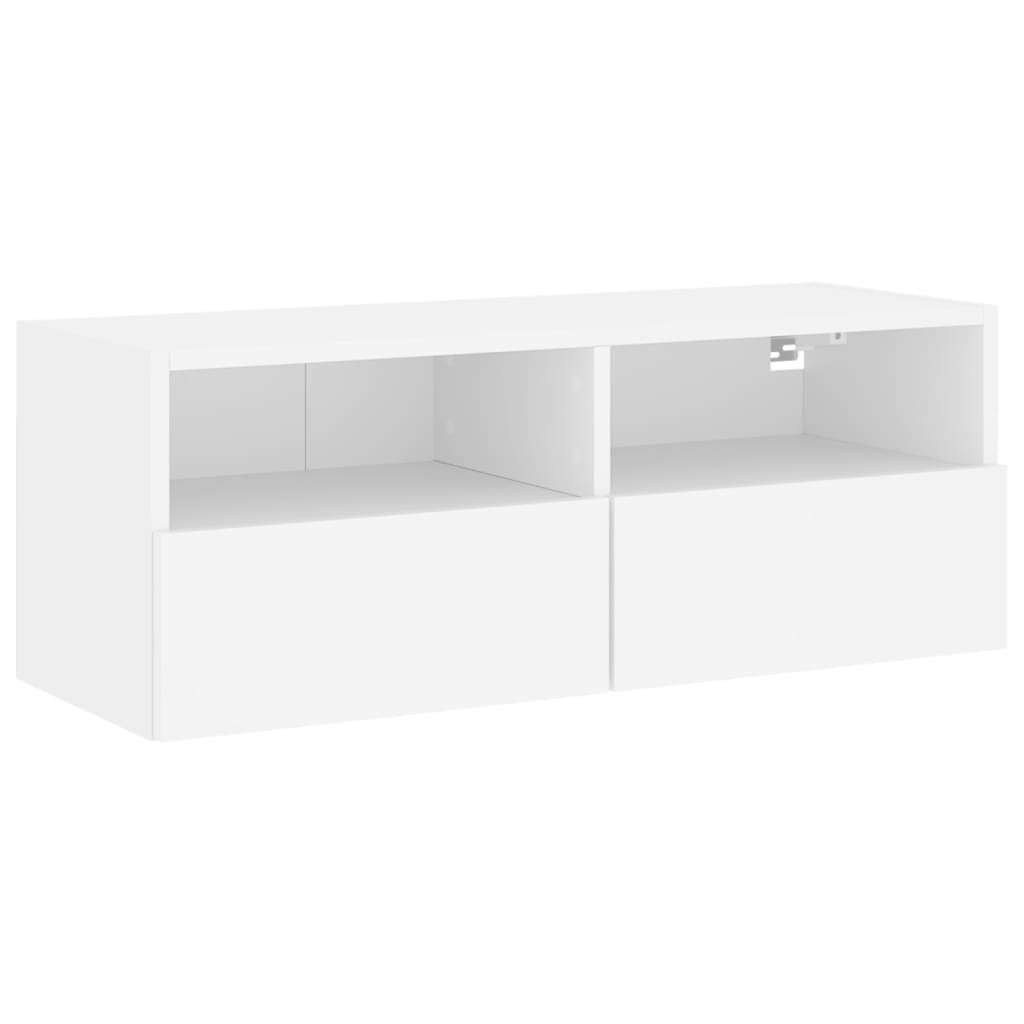 vidaXL Ścienna szafka TV, biała, 80x30x30 cm, materiał drewnopochodny