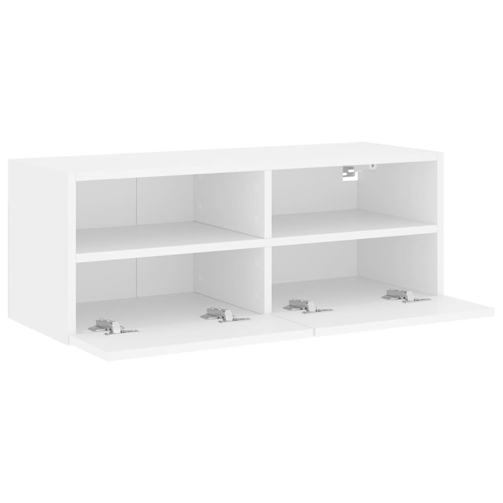 vidaXL Ścienna szafka TV, biała, 80x30x30 cm, materiał drewnopochodny