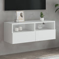 vidaXL Ścienna szafka TV, biała, 80x30x30 cm, materiał drewnopochodny