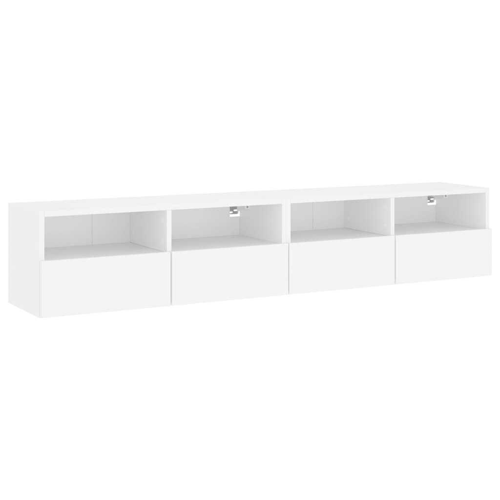 vidaXL Ścienne szafki TV, 2 szt., białe, 80x30x30 cm
