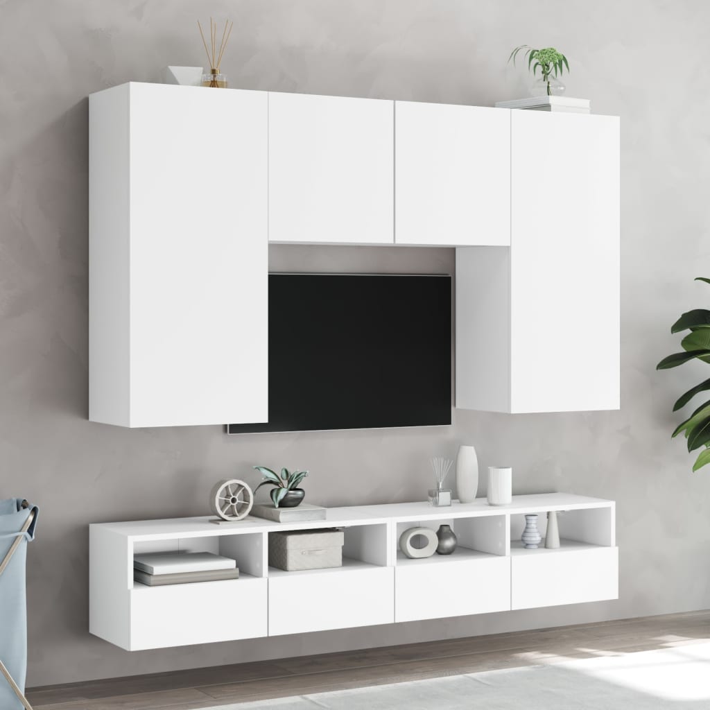 vidaXL Ścienne szafki TV, 2 szt., białe, 80x30x30 cm