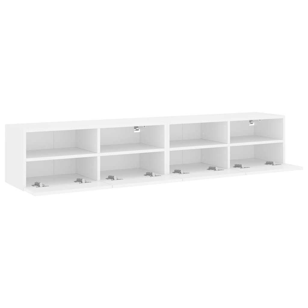 vidaXL Ścienne szafki TV, 2 szt., białe, 80x30x30 cm