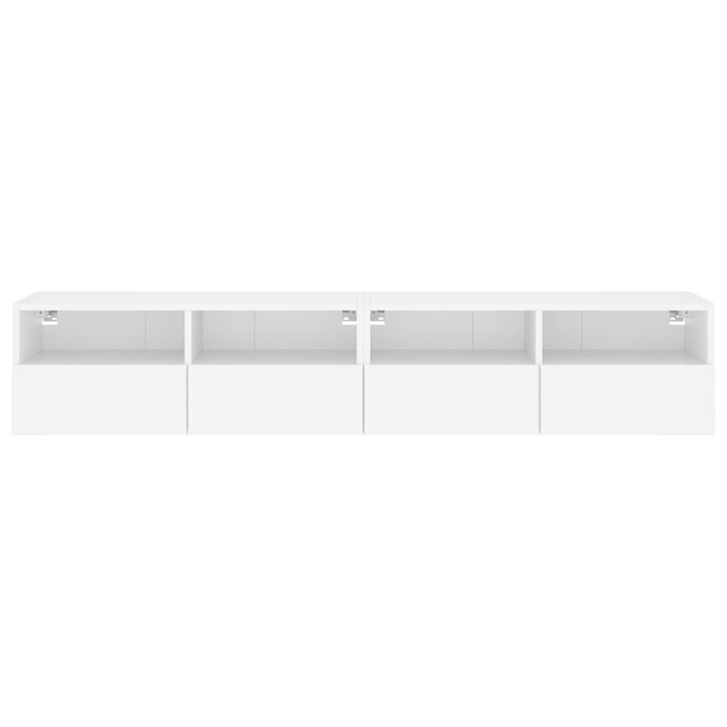 vidaXL Ścienne szafki TV, 2 szt., białe, 80x30x30 cm