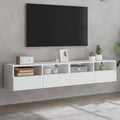vidaXL Ścienne szafki TV, 2 szt., białe, 80x30x30 cm