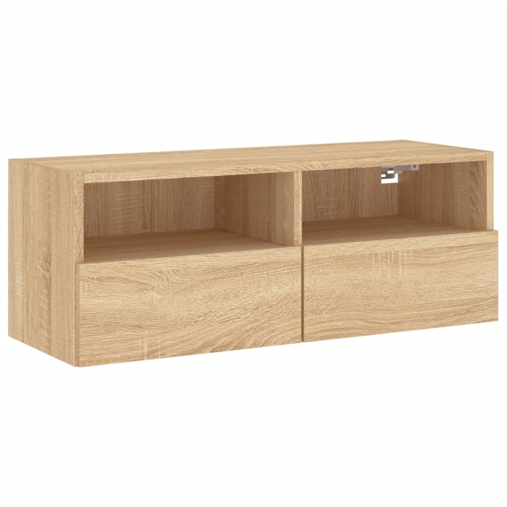 vidaXL Ścienna szafka TV, dąb sonoma, 80x30x30 cm