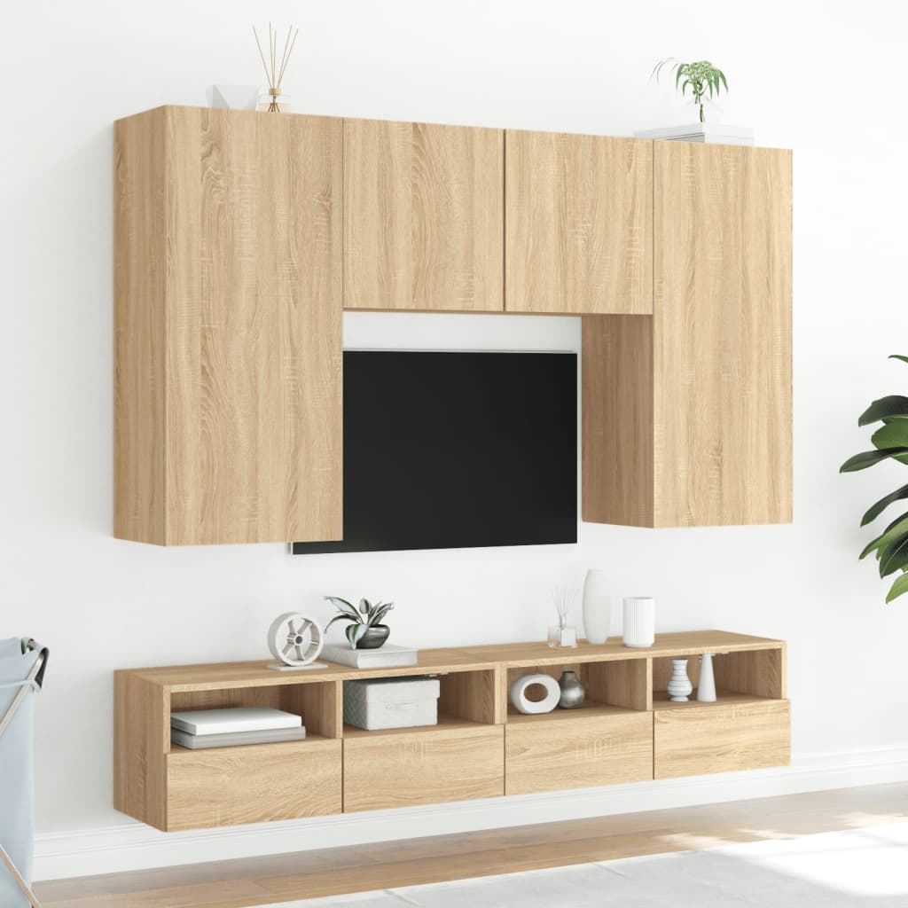 vidaXL Ścienna szafka TV, dąb sonoma, 80x30x30 cm
