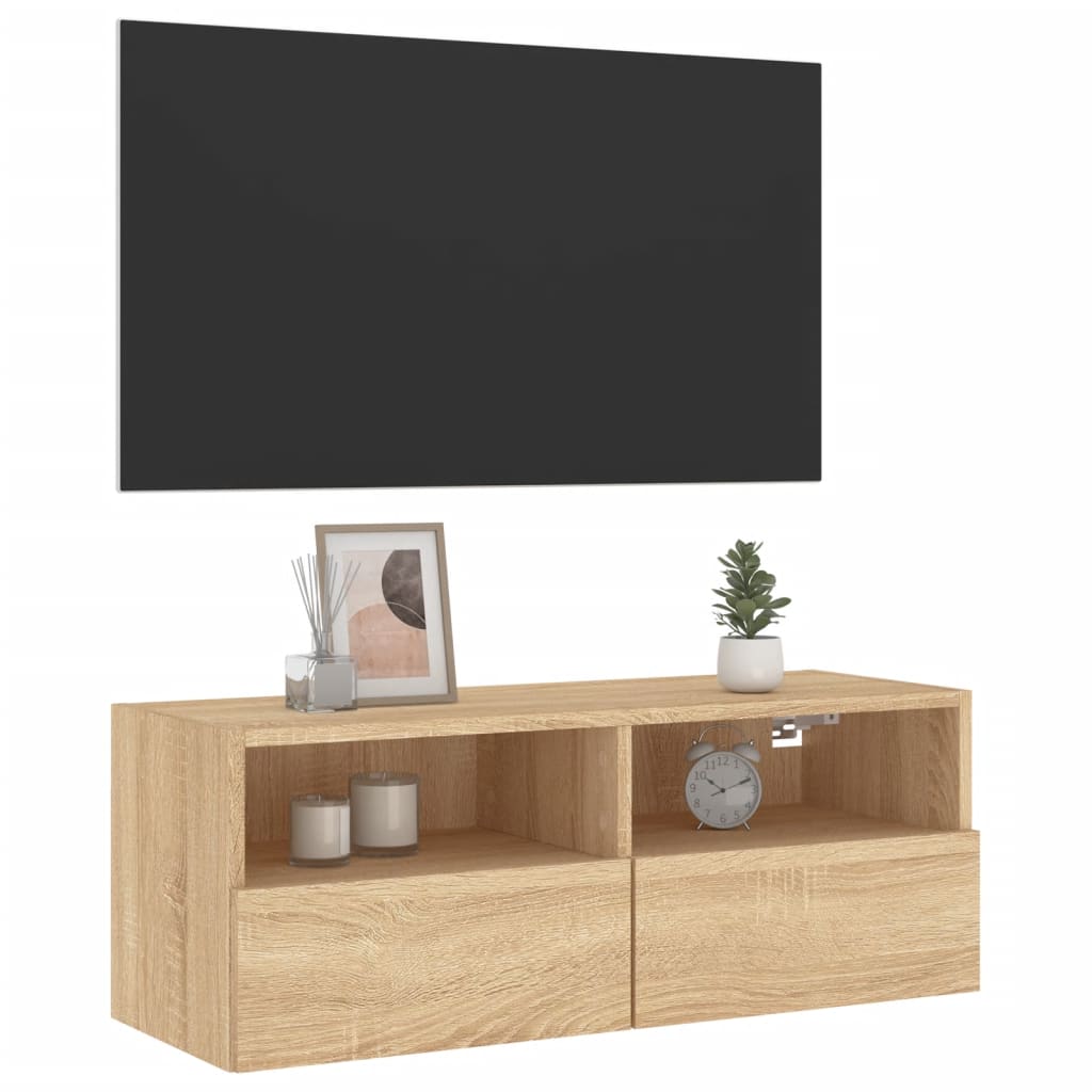 vidaXL Ścienna szafka TV, dąb sonoma, 80x30x30 cm