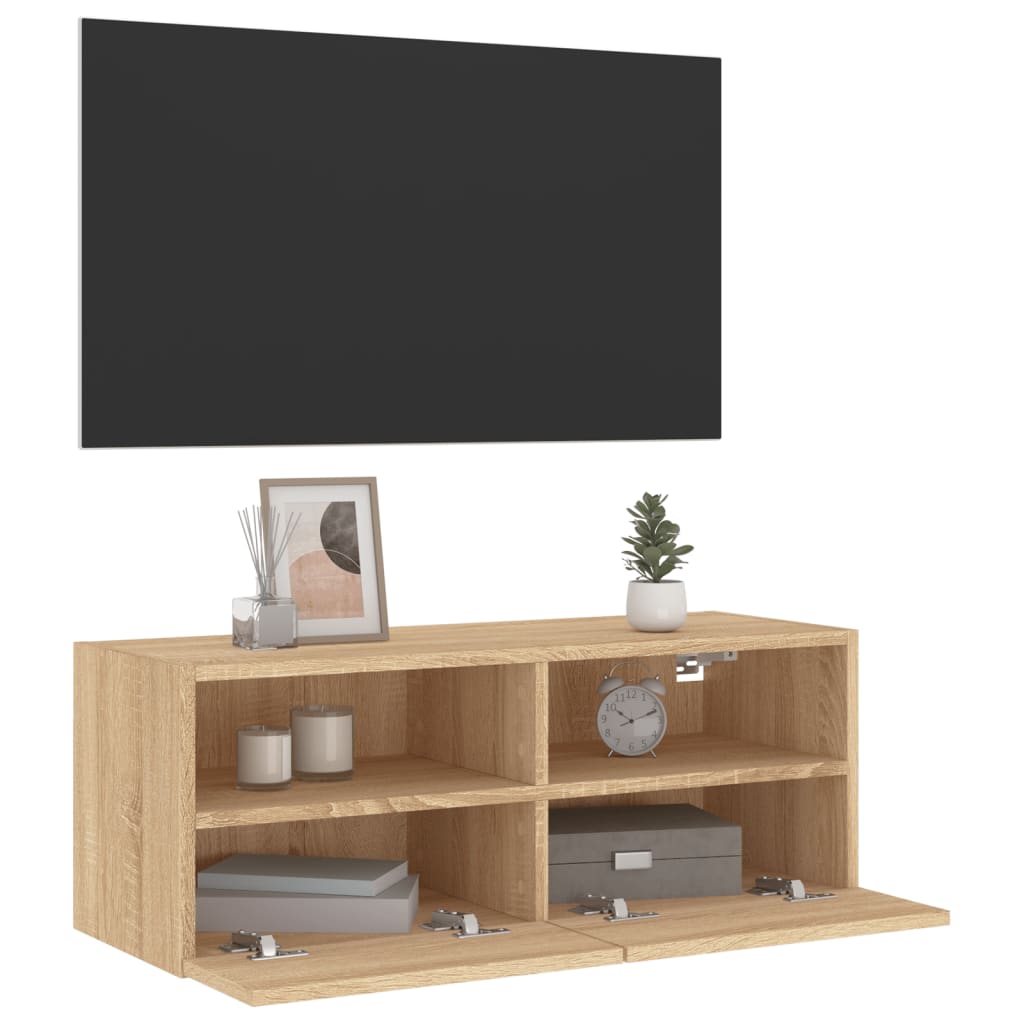 vidaXL Ścienna szafka TV, dąb sonoma, 80x30x30 cm