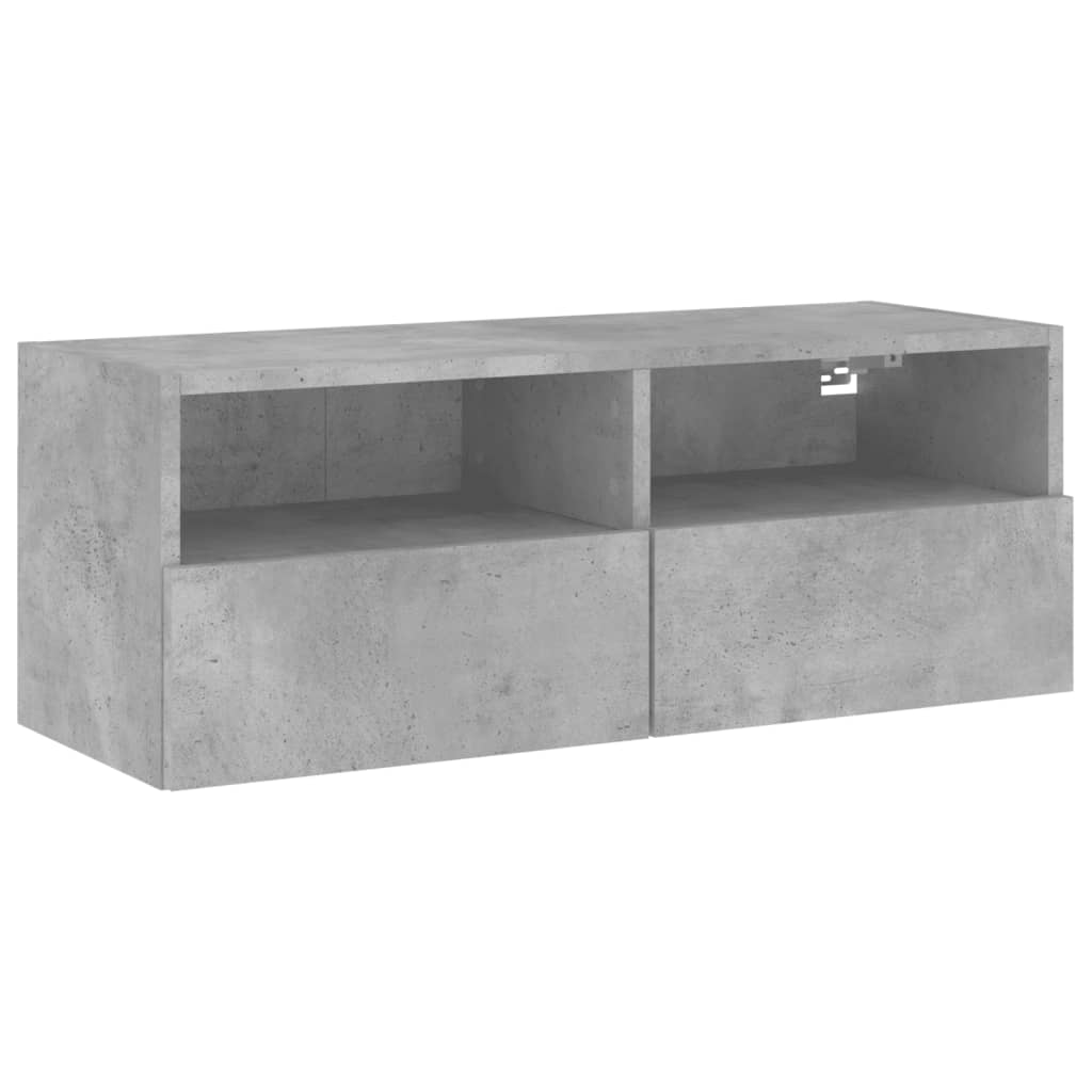 vidaXL Ścienna szafka TV, szarość betonu, 80x30x30 cm