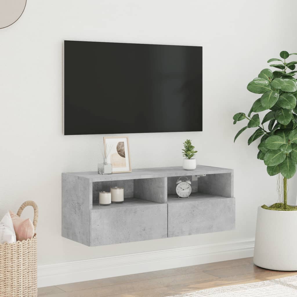 vidaXL Ścienna szafka TV, szarość betonu, 80x30x30 cm