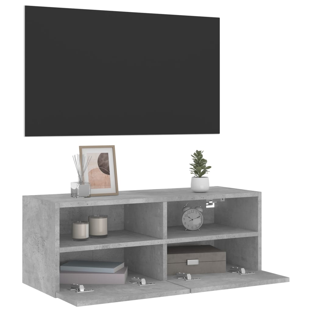 vidaXL Ścienna szafka TV, szarość betonu, 80x30x30 cm