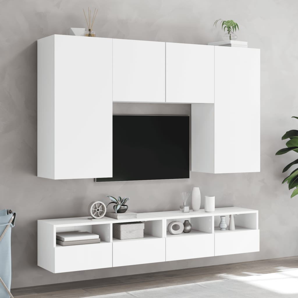 vidaXL Ścienna szafka TV, biała, 100x30x30 cm