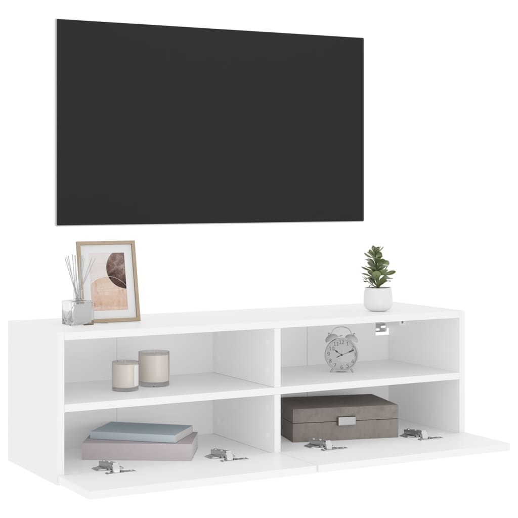 vidaXL Ścienna szafka TV, biała, 100x30x30 cm