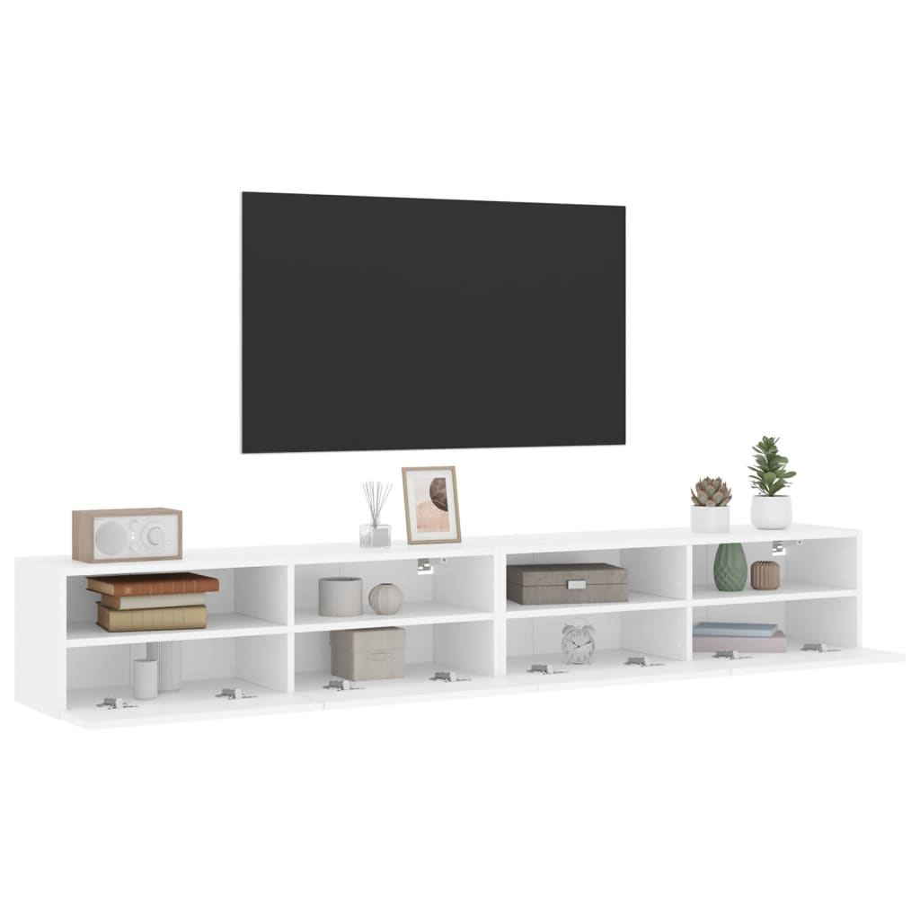vidaXL Ścienne szafki TV, 2 szt., białe, 100x30x30 cm