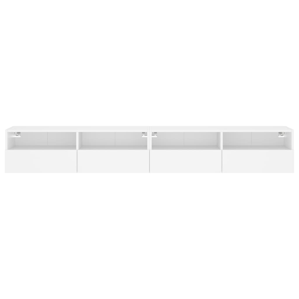 vidaXL Ścienne szafki TV, 2 szt., białe, 100x30x30 cm
