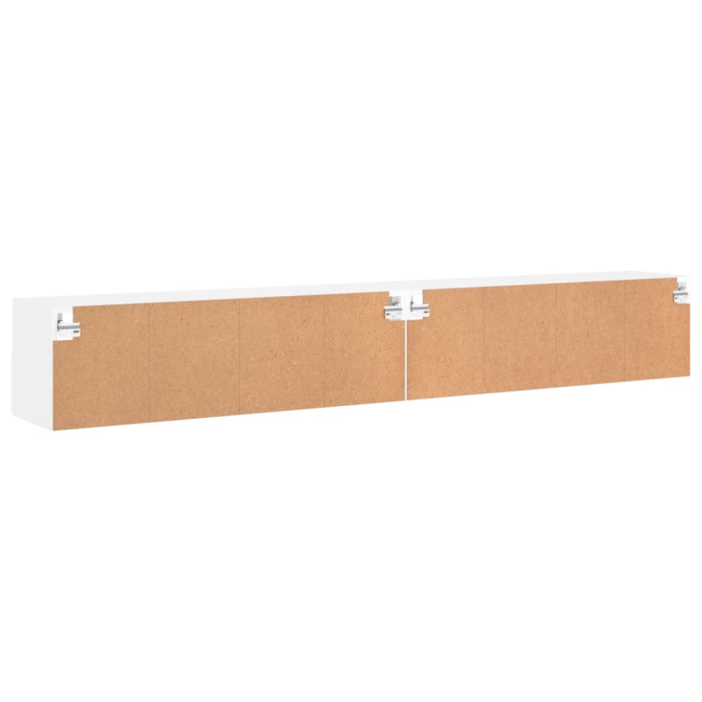 vidaXL Ścienne szafki TV, 2 szt., białe, 100x30x30 cm