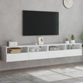 vidaXL Ścienne szafki TV, 2 szt., białe, 100x30x30 cm