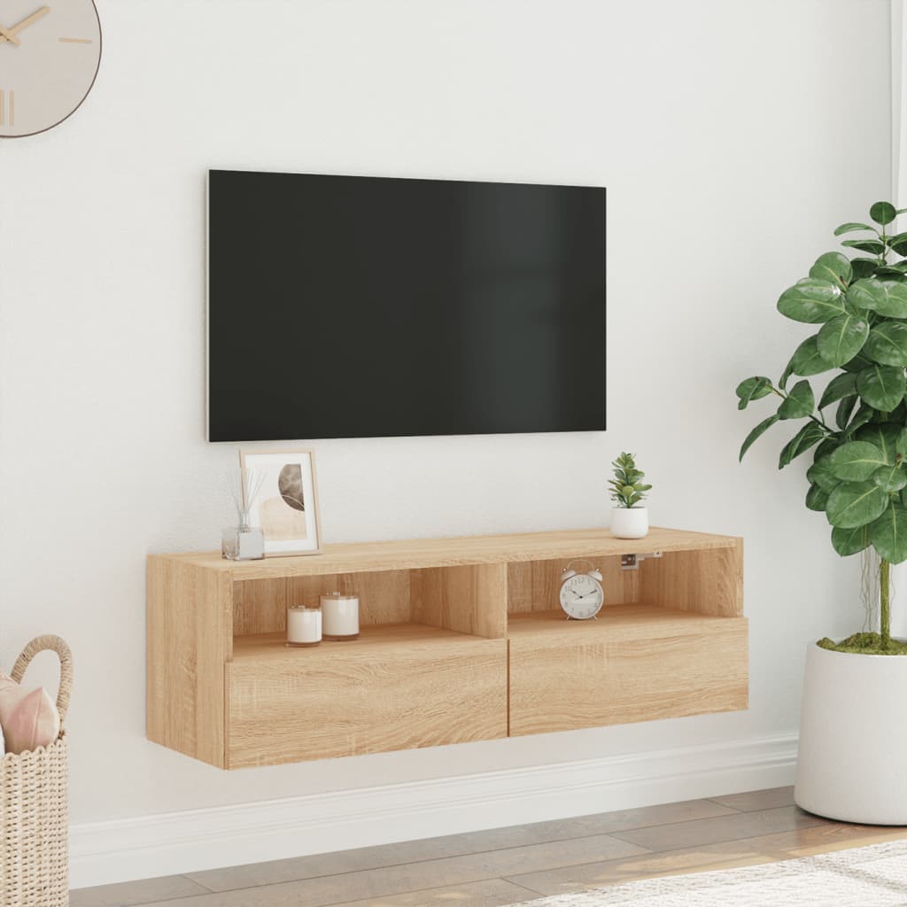 vidaXL Ścienna szafka TV, dąb sonoma, 100x30x30 cm