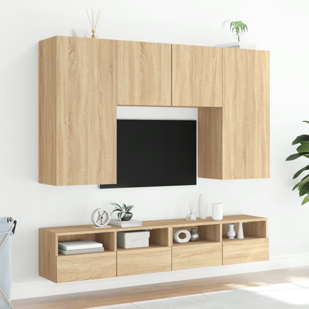 vidaXL Ścienna szafka TV, dąb sonoma, 100x30x30 cm