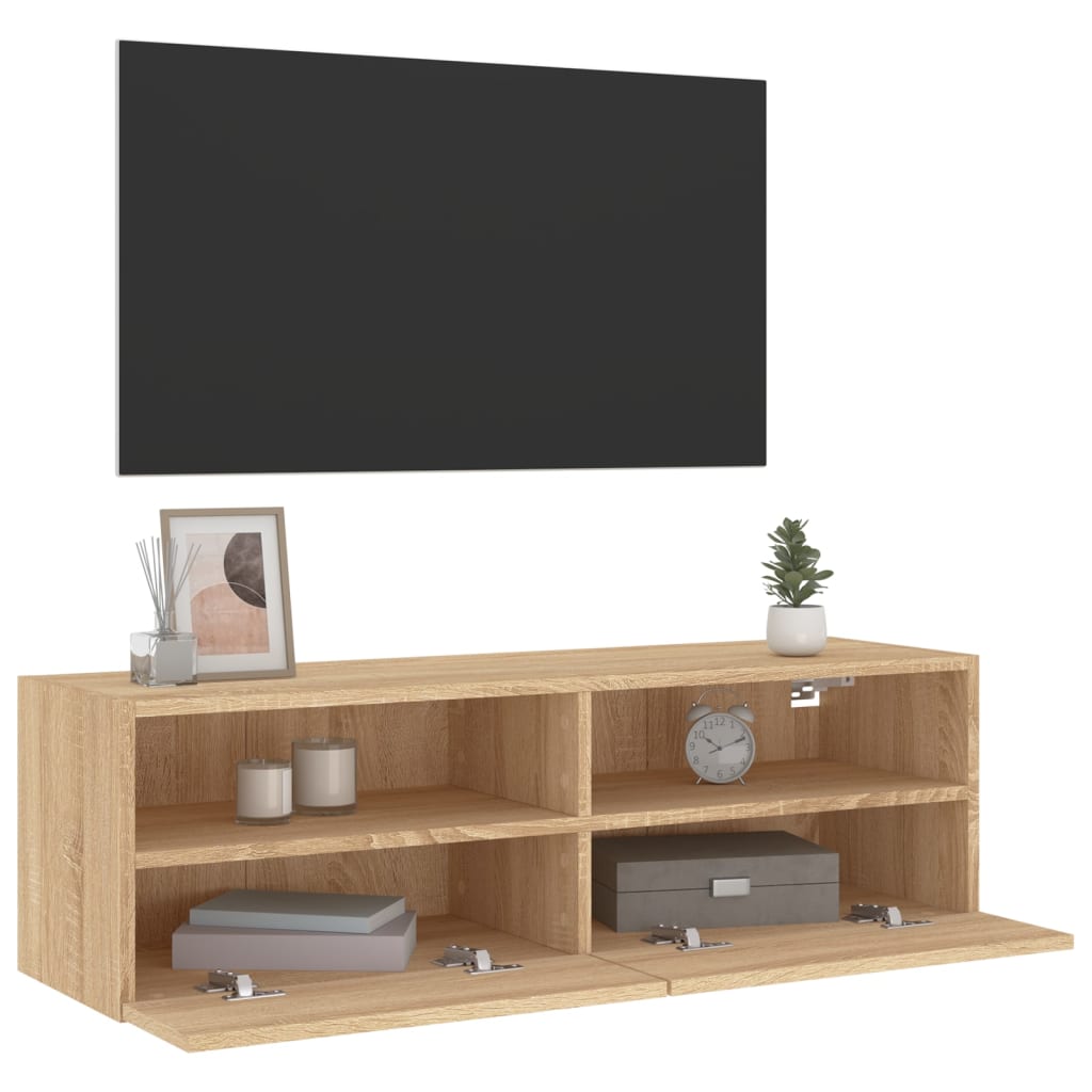 vidaXL Ścienna szafka TV, dąb sonoma, 100x30x30 cm