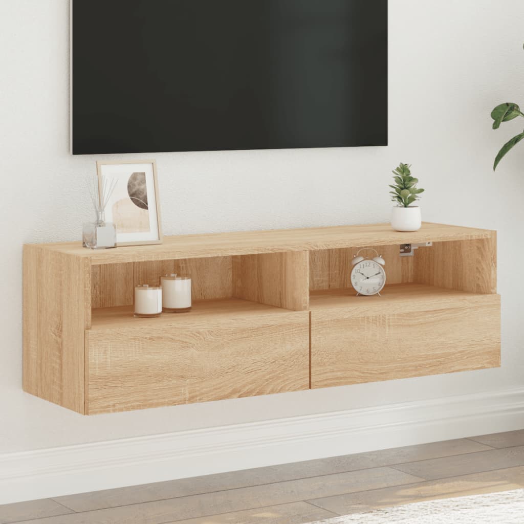 vidaXL Ścienna szafka TV, dąb sonoma, 100x30x30 cm