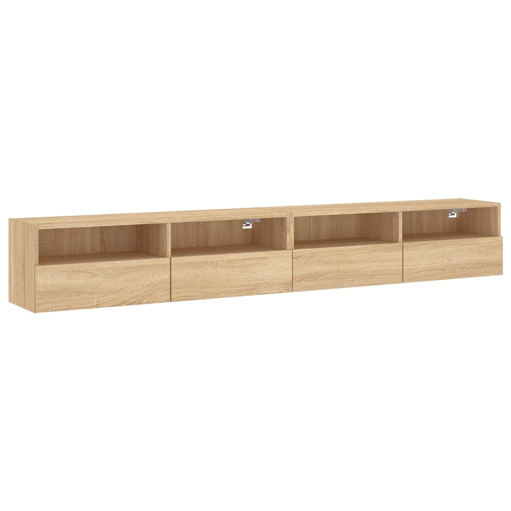 vidaXL Szafki ścienne TV, 2 szt., dąb sonoma, 100x30x30 cm