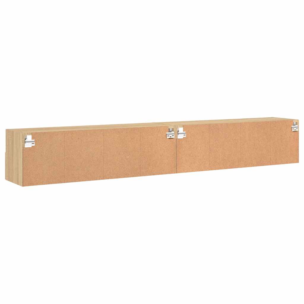 vidaXL Szafki ścienne TV, 2 szt., dąb sonoma, 100x30x30 cm