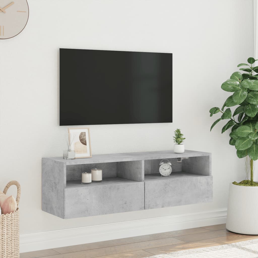 vidaXL Ścienna szafka TV, szarość betonu, 100x30x30 cm
