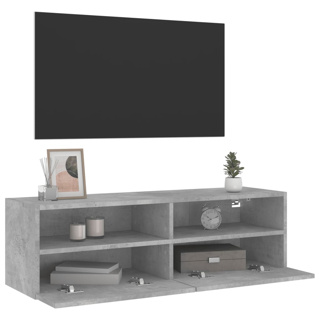 vidaXL Ścienna szafka TV, szarość betonu, 100x30x30 cm