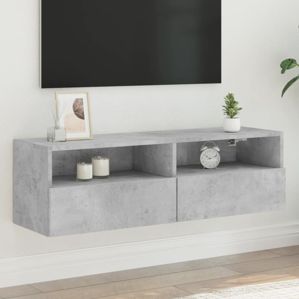 vidaXL Ścienna szafka TV, szarość betonu, 100x30x30 cm
